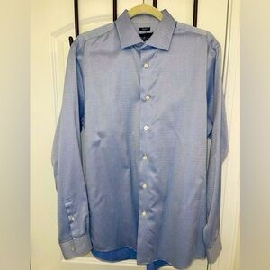 Kenneth Cole Dress Shirt - Blue with unique diamond pattern background